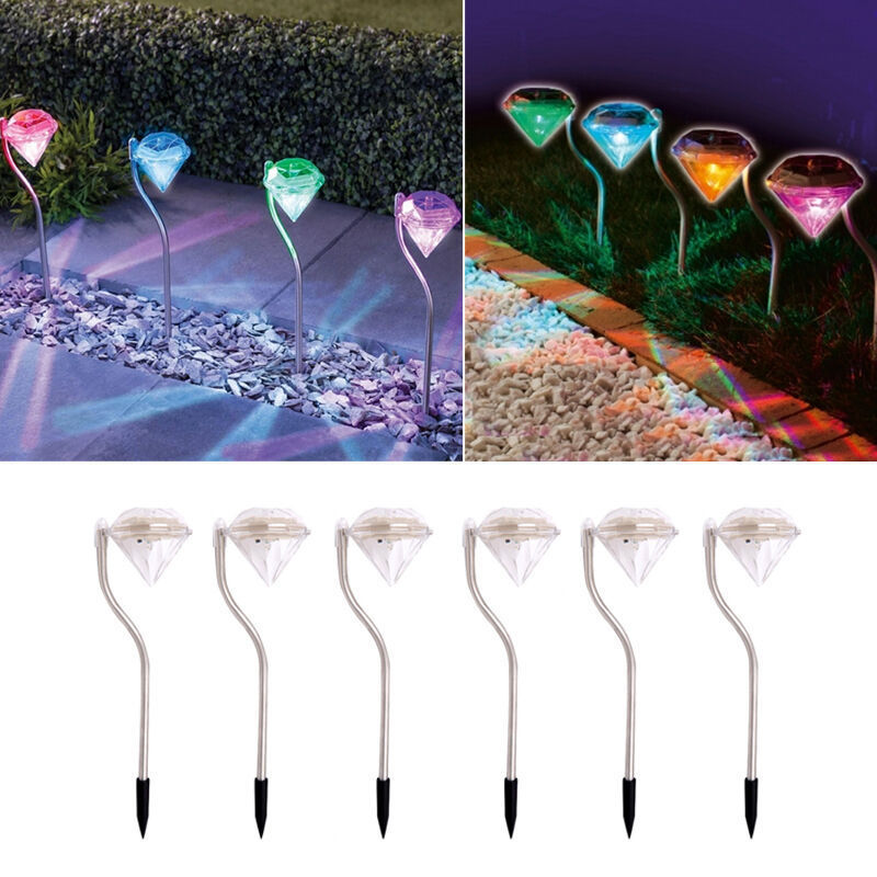 Lampe de jardin solaire en forme de diamant