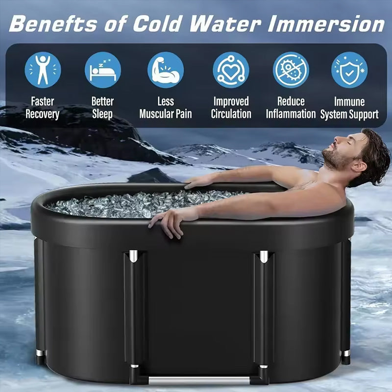 Foldable Ice Bath Tub for Athletes Multiple Layered Portable Outdoor Cold Plunge Tub for Recovery,Cold Plunge for Family