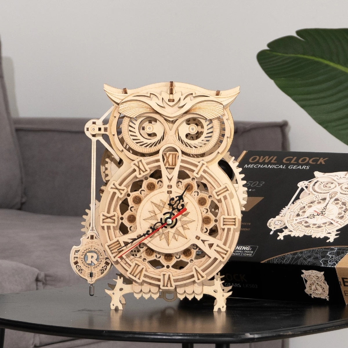 Creative DIY Toys 3D Owl Wooden Clock Building Block Kits For Children Christmas Gifts Home Decoration