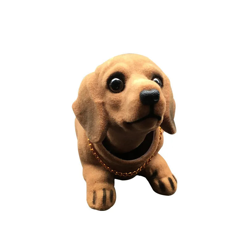 Car Styling Nodding Dog Cute Dachshund Doll Car Ornament Bobblehead Dog Auto Dashboard Rocking Head Dog Car Interior Decoration