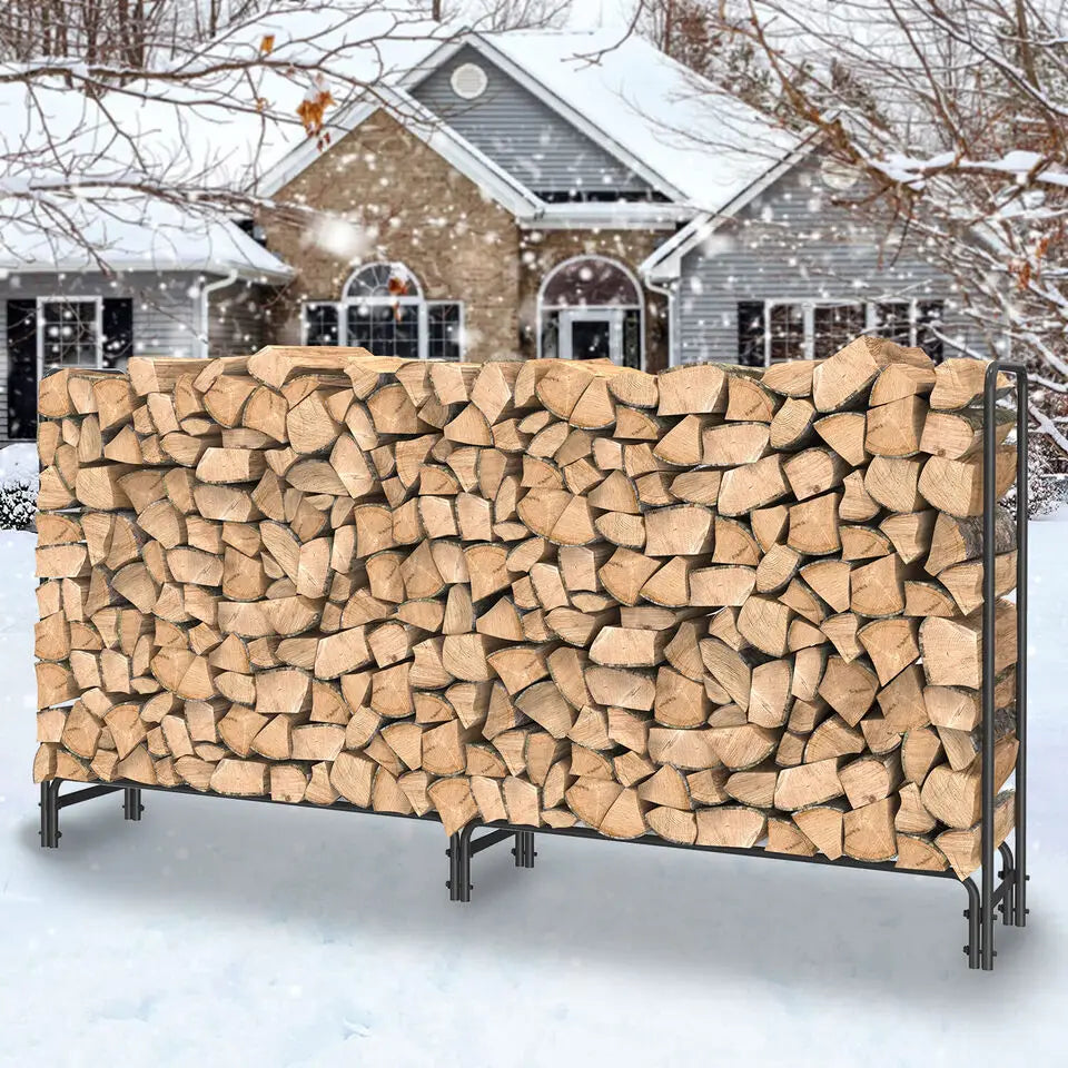 Heavy Duty Firewood Log Rack, Long Large Storage Holder, Wood Stackers, Garden Indoor, 91.6โ