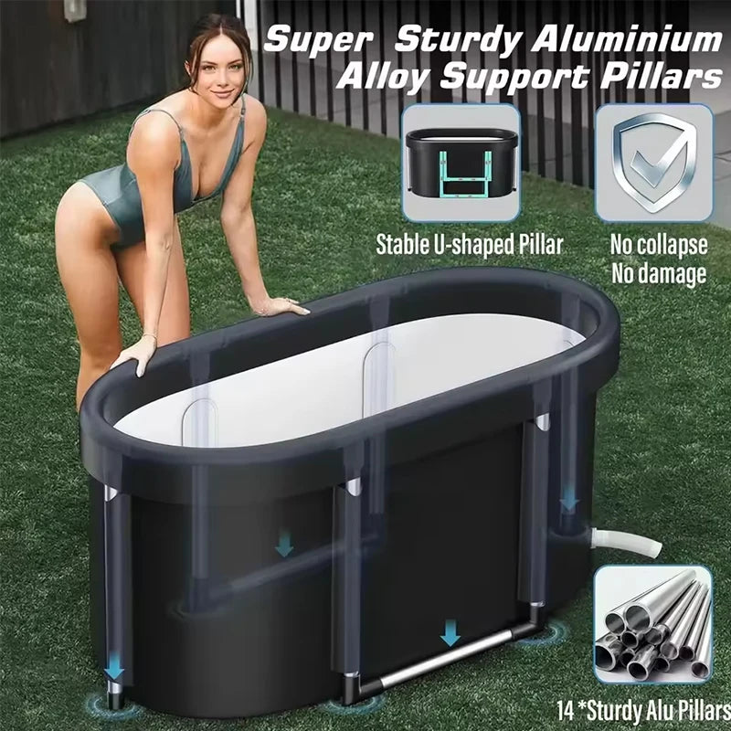 Foldable Ice Bath Tub for Athletes Multiple Layered Portable Outdoor Cold Plunge Tub for Recovery,Cold Plunge for Family
