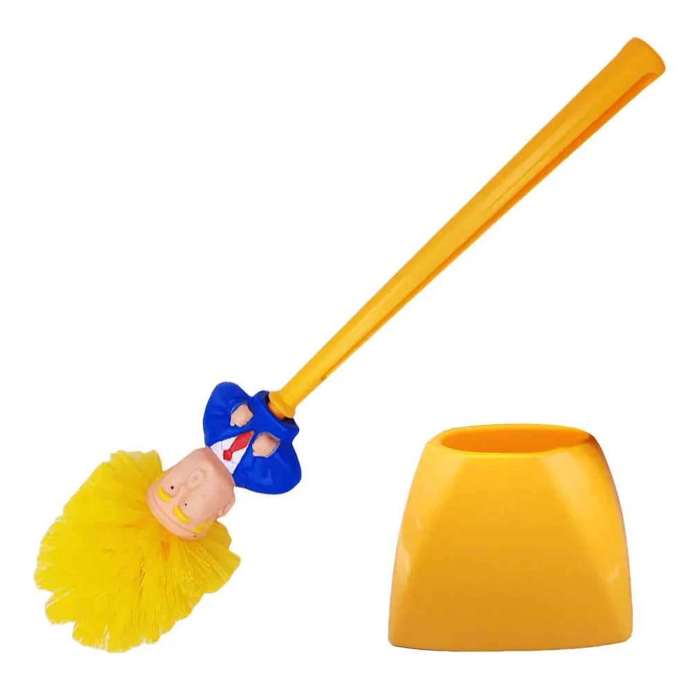 Funny Toilet Cleaning Brush Novelty Donald Bathroom Toilet Brush with Holder Toilet Bowl Brush Gift Household Accessories