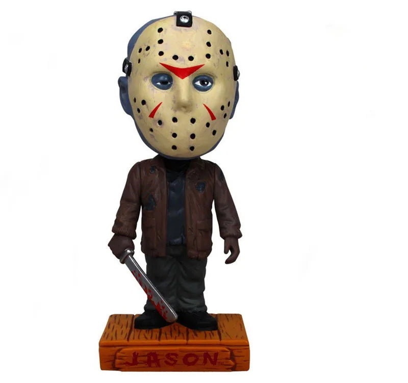 Novelty18cm Original box Friday the 13th Jason Wacky Wobbler Bobble Head PVC Action Figure Collection Toy Doll model kids gift