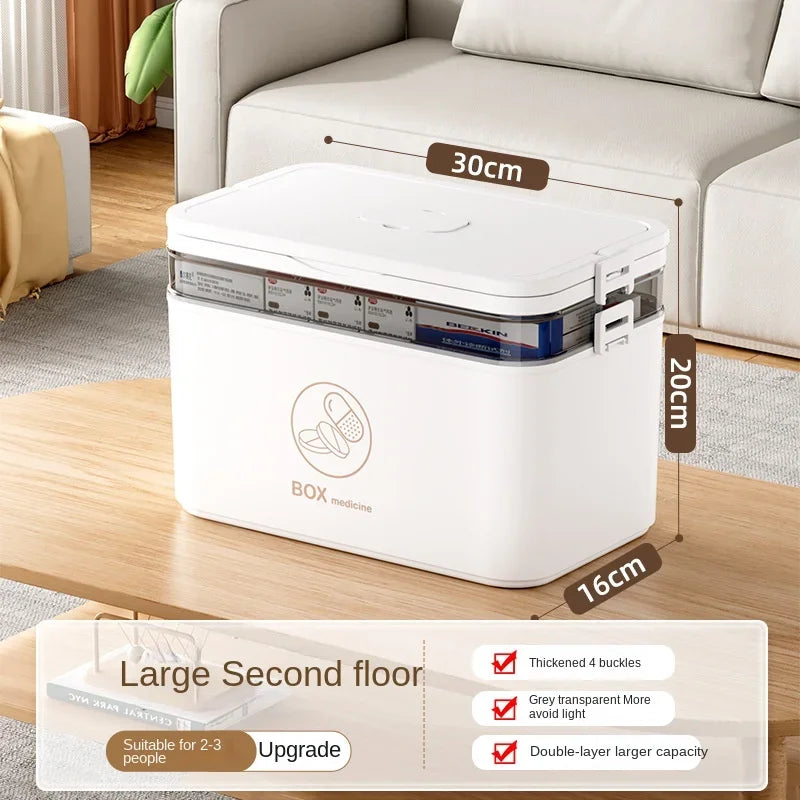 Three-layer Household Medicine Box Plastic Transparent Multi-layer Portable Home Emergency Medicine Box