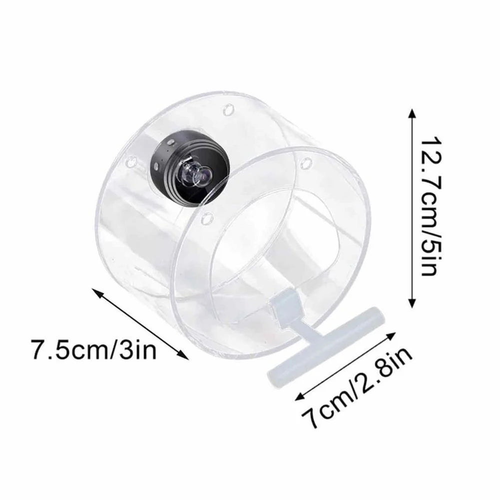 Smart Bird Feeder Acrylic with Camera Bird House Pet Feeder Transparent 1080P HD Easy Installation for Outdoor Garden