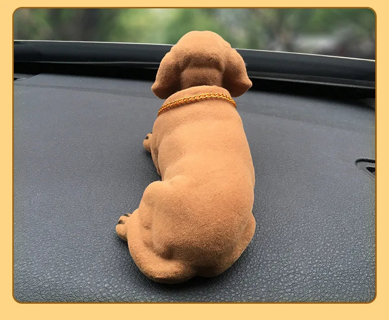 Car Styling Nodding Dog Cute Dachshund Doll Car Ornament Bobblehead Dog Auto Dashboard Rocking Head Dog Car Interior Decoration