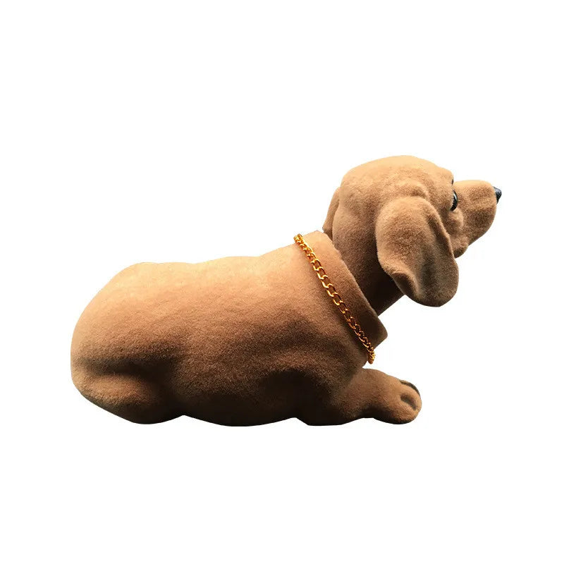 Car Styling Nodding Dog Cute Dachshund Doll Car Ornament Bobblehead Dog Auto Dashboard Rocking Head Dog Car Interior Decoration