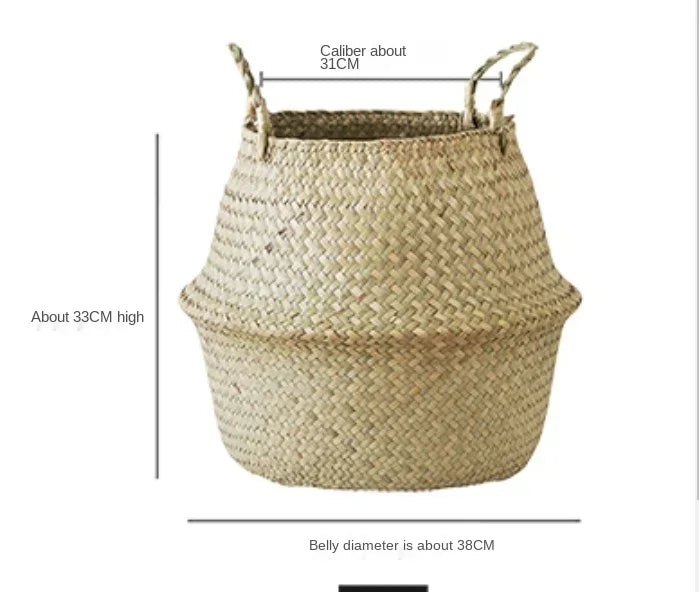 Wicker Basket Flower Baskets Laundry Decorative Basket Rattan Flower Pot Garden Planters Household Organizer Foldable basket