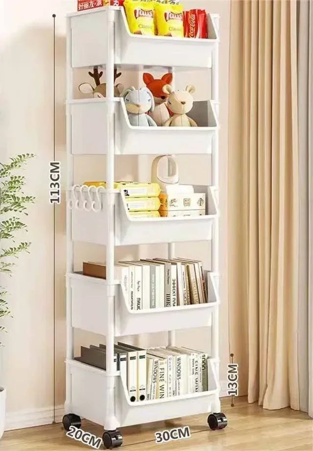 Trolley Bookshelf Kitchen Storage Rack Kitchen Corner Narrow Slit Storage Cabinet Bathroom Living Room Home Organiser Key hanger