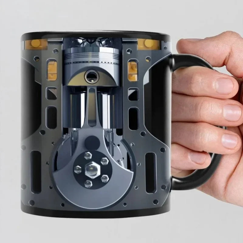 1PC Creative Engine Engine Ceramic Coffee Mug Cup Water Cup Car Motorcycle Festival Gifts