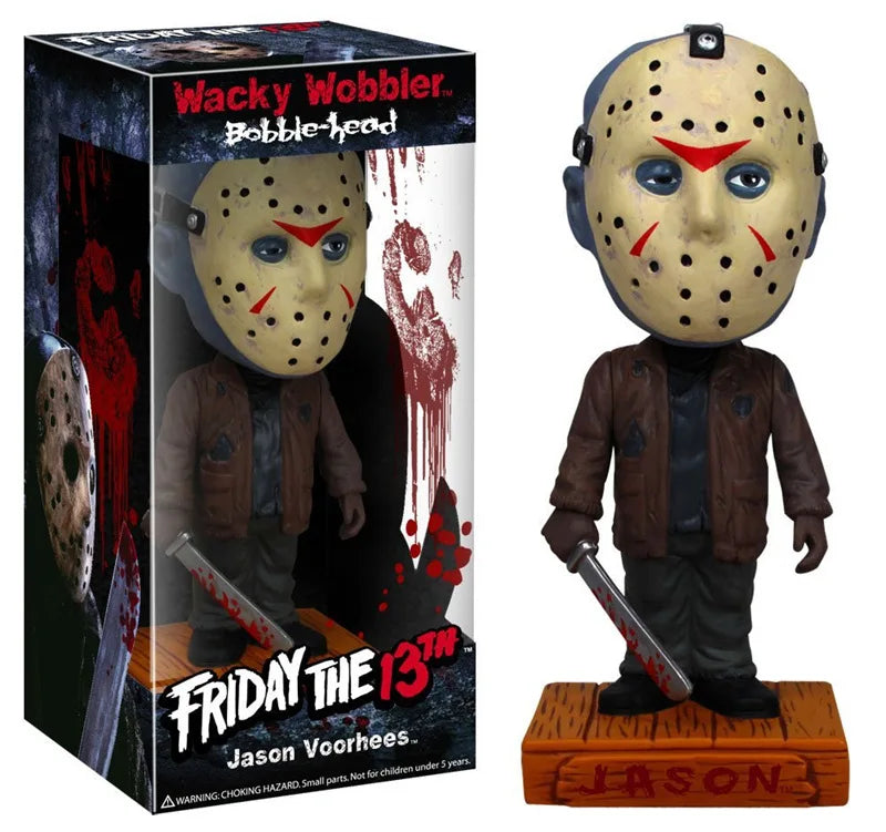Novelty18cm Original box Friday the 13th Jason Wacky Wobbler Bobble Head PVC Action Figure Collection Toy Doll model kids gift