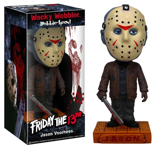 Novelty18cm Original box Friday the 13th Jason Wacky Wobbler Bobble Head PVC Action Figure Collection Toy Doll model kids gift