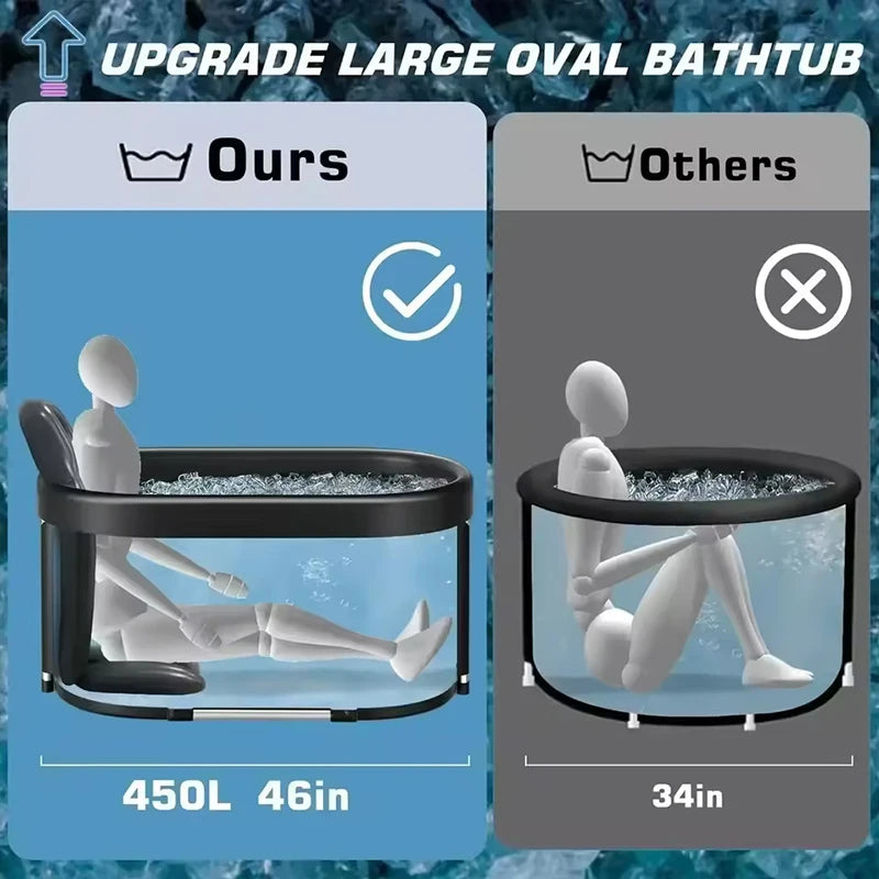 Foldable Ice Bath Tub for Athletes Multiple Layered Portable Outdoor Cold Plunge Tub for Recovery,Cold Plunge for Family