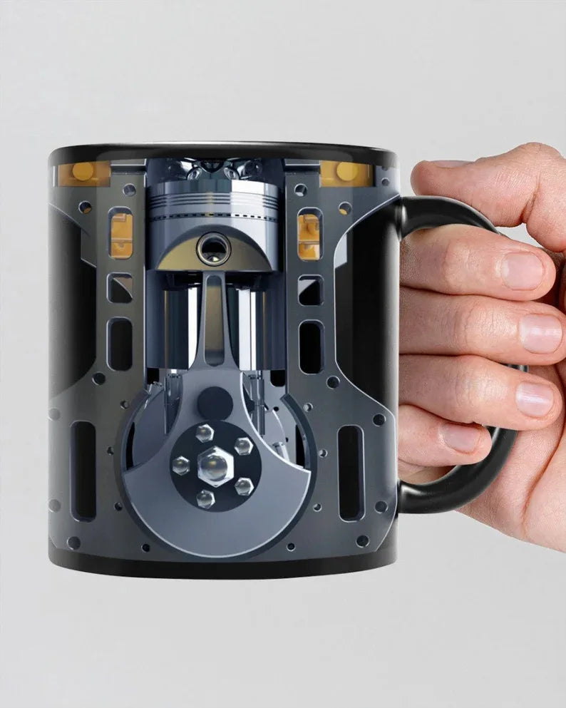 1PC Creative Engine Engine Ceramic Coffee Mug Cup Water Cup Car Motorcycle Festival Gifts