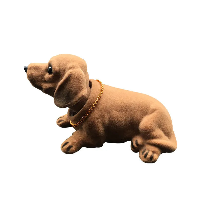 Car Styling Nodding Dog Cute Dachshund Doll Car Ornament Bobblehead Dog Auto Dashboard Rocking Head Dog Car Interior Decoration