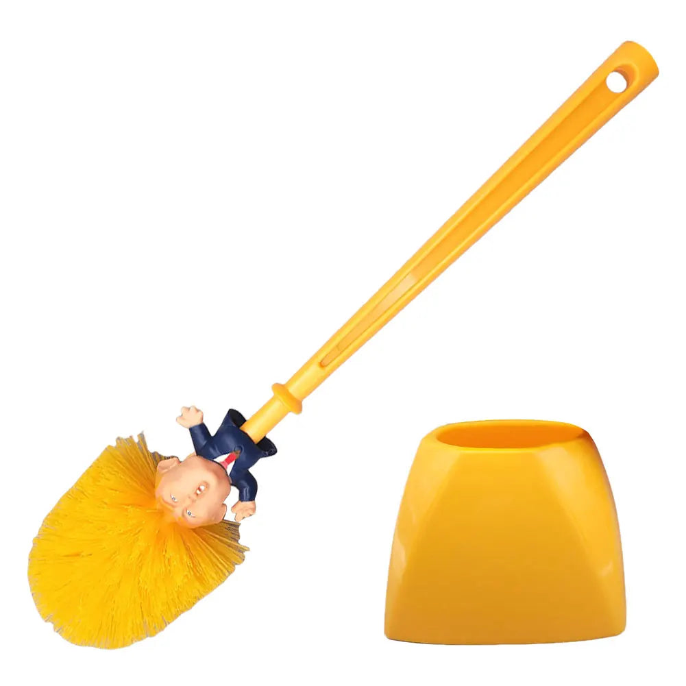 Funny Toilet Cleaning Brush Novelty Donald Bathroom Toilet Brush with Holder Toilet Bowl Brush Gift Household Accessories