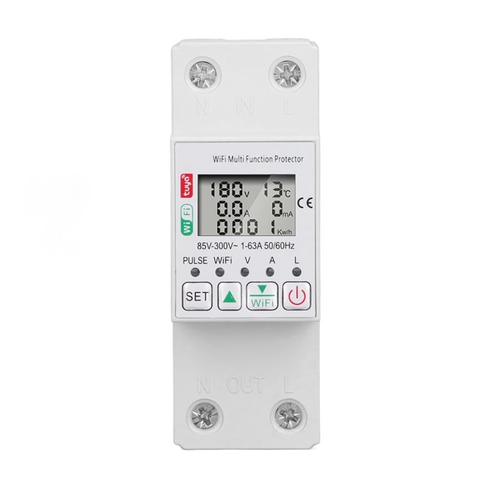 Smart Circuit Breaker with Power Metering – 63A, 2 Pole DIN Rail