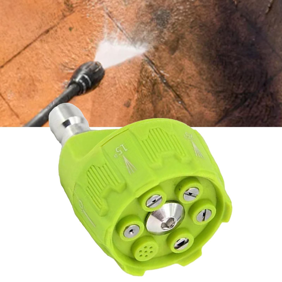 6-in-1 Pressure Washer Nozzle – 3000psi with Quick Connect