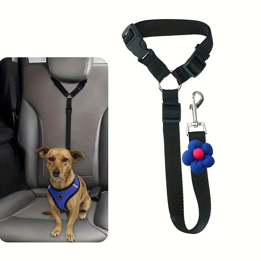 Dog Car Seat Belt – Adjustable Safety Restraint with Zinc Alloy Hook