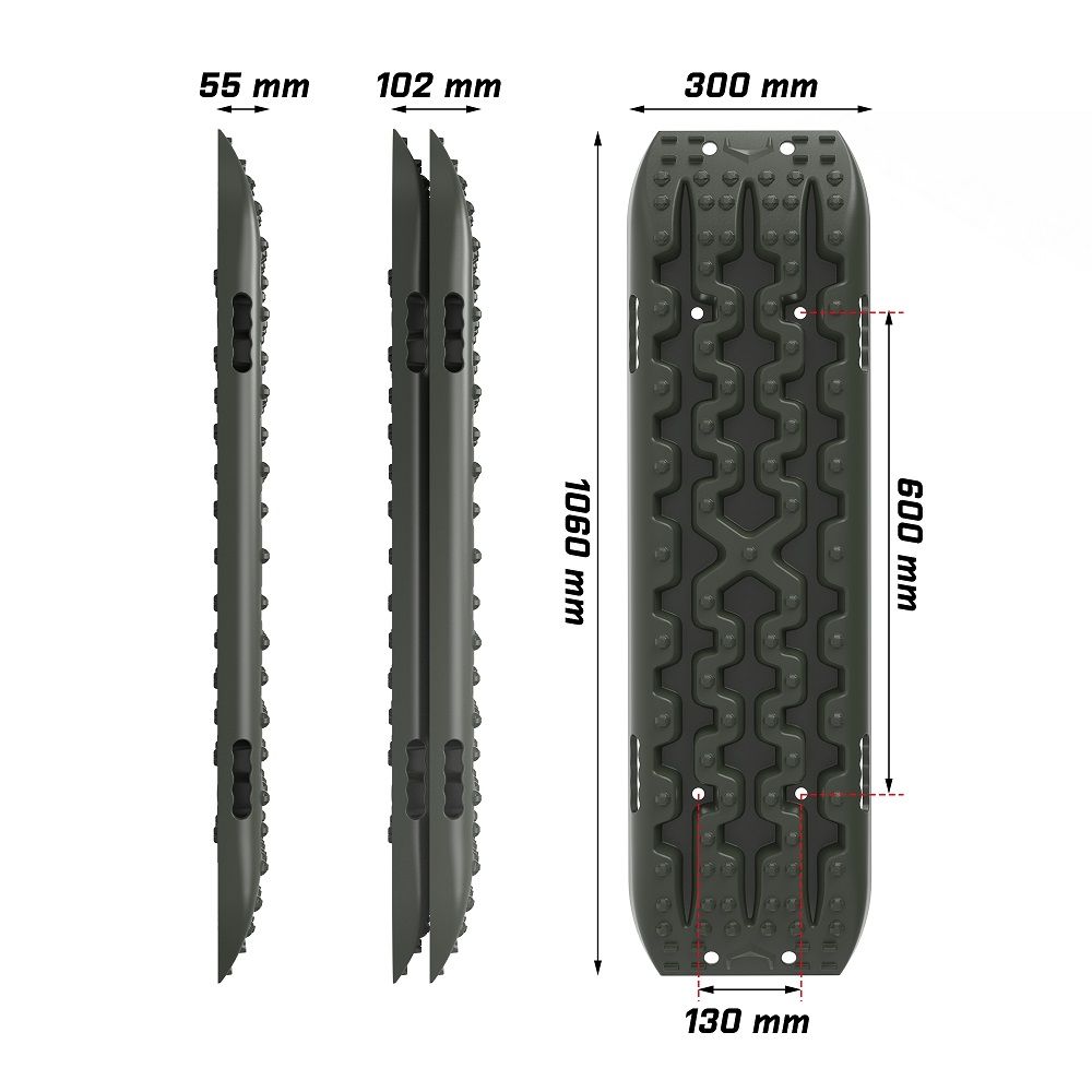 Recovery Tracks Kit with Carry Bag and Mounting Pins – 10T, Olive