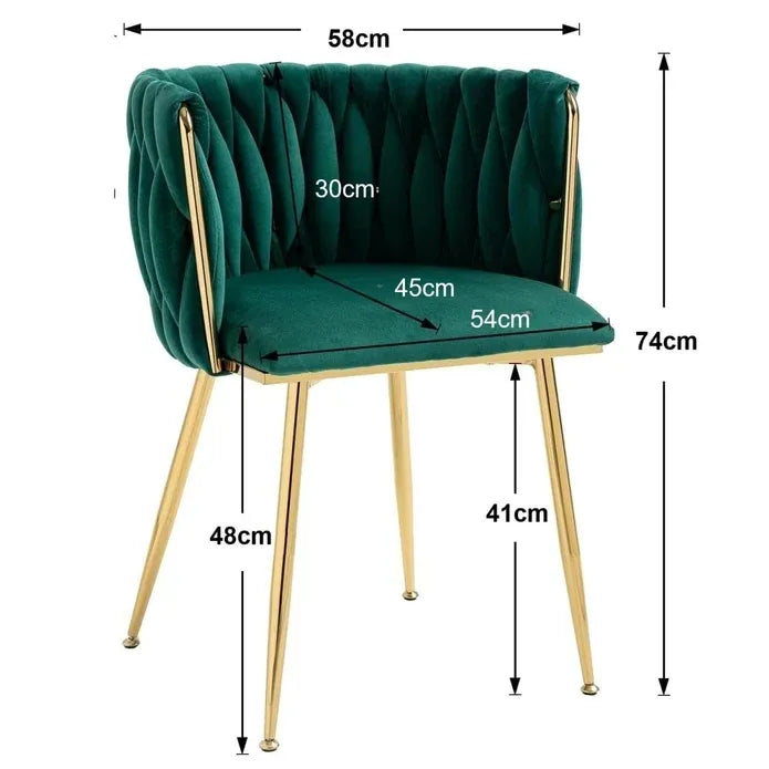 Set of Emerald Green Velvet Dining Chairs – Gold Legs