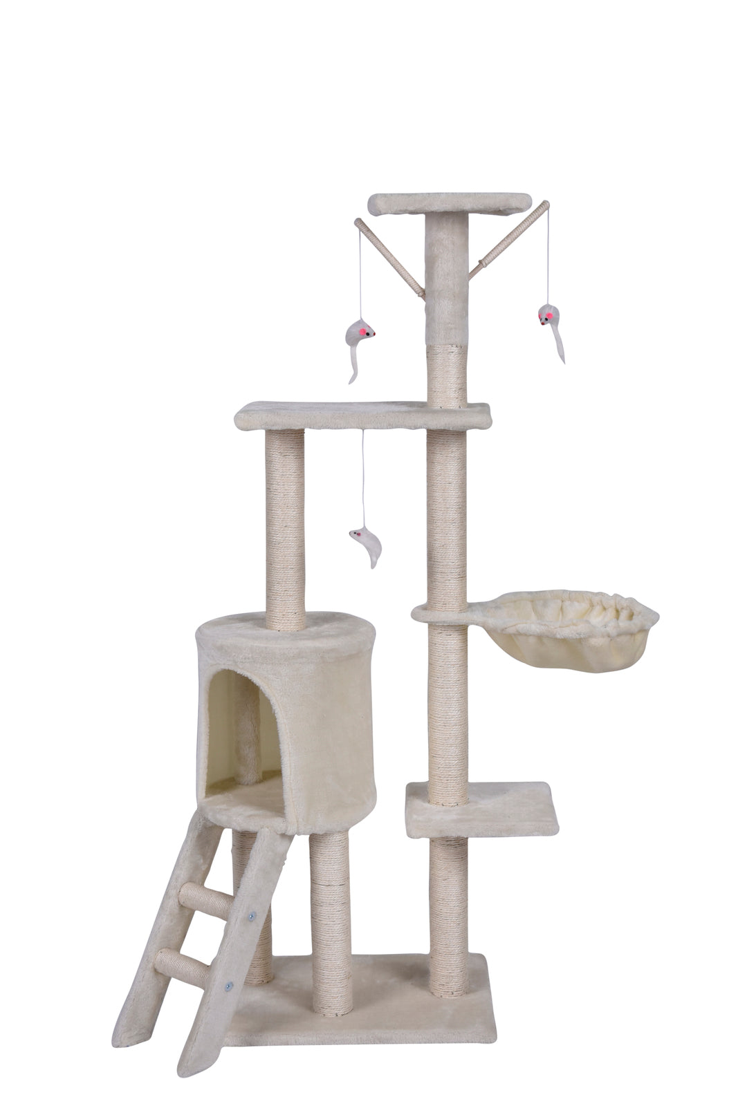 138cm Cat Scratching Tree with Ladder – Beige