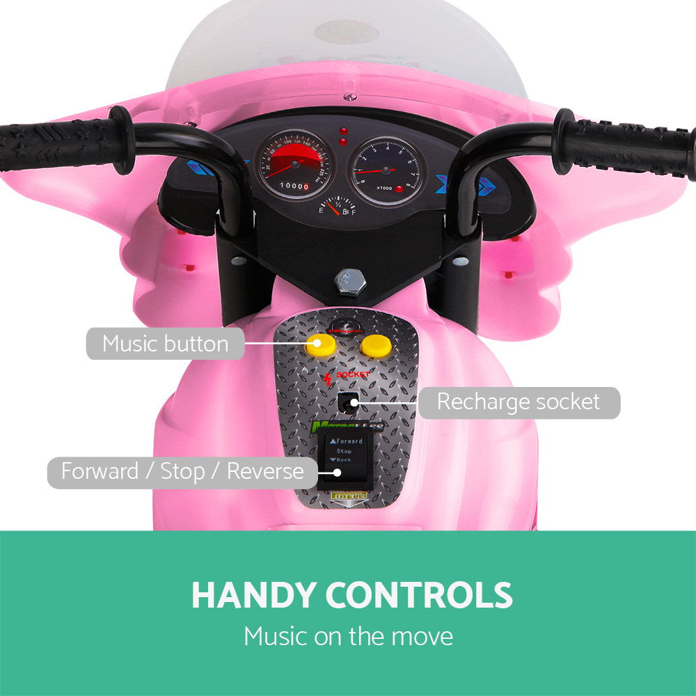 Moto Porteur Électrique Rose pour Enfants