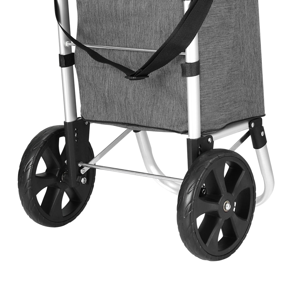 Chariot de courses pliable 45 kg gris