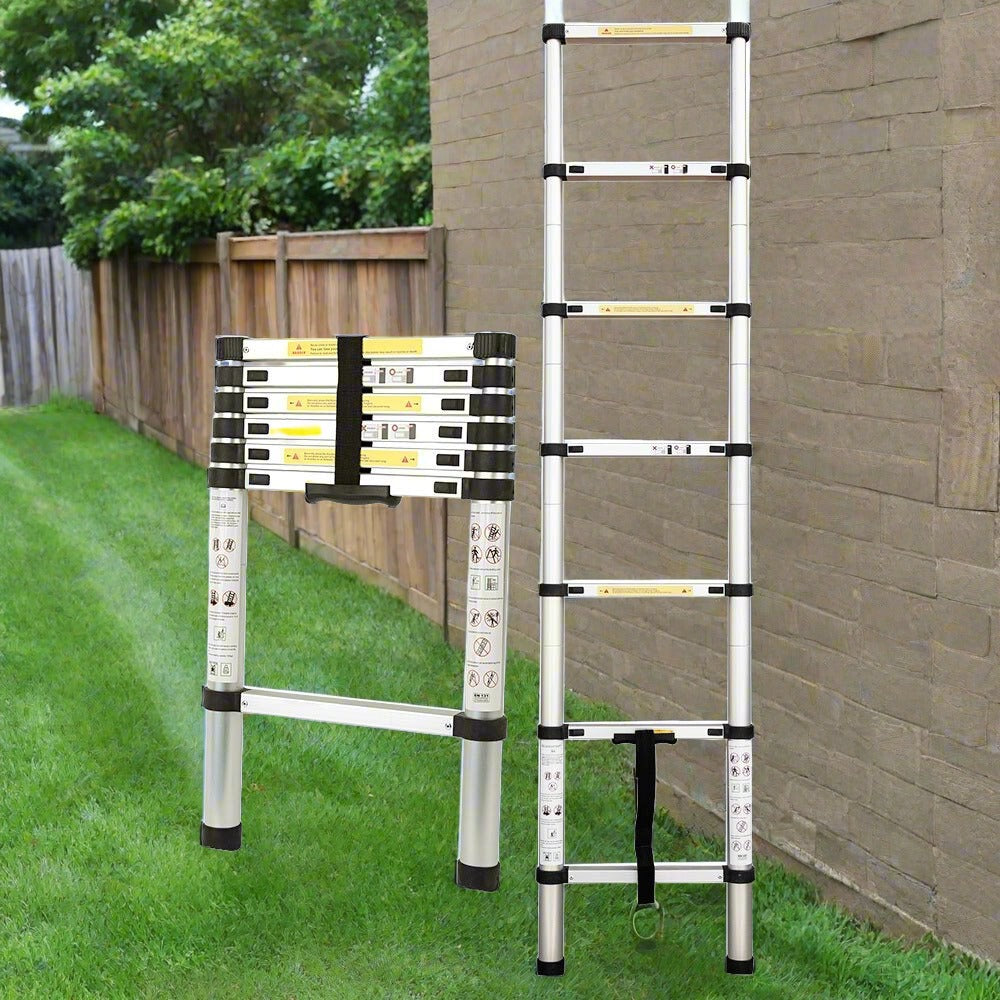 2m Telescopic Aluminium Ladder - Variety Trade Source