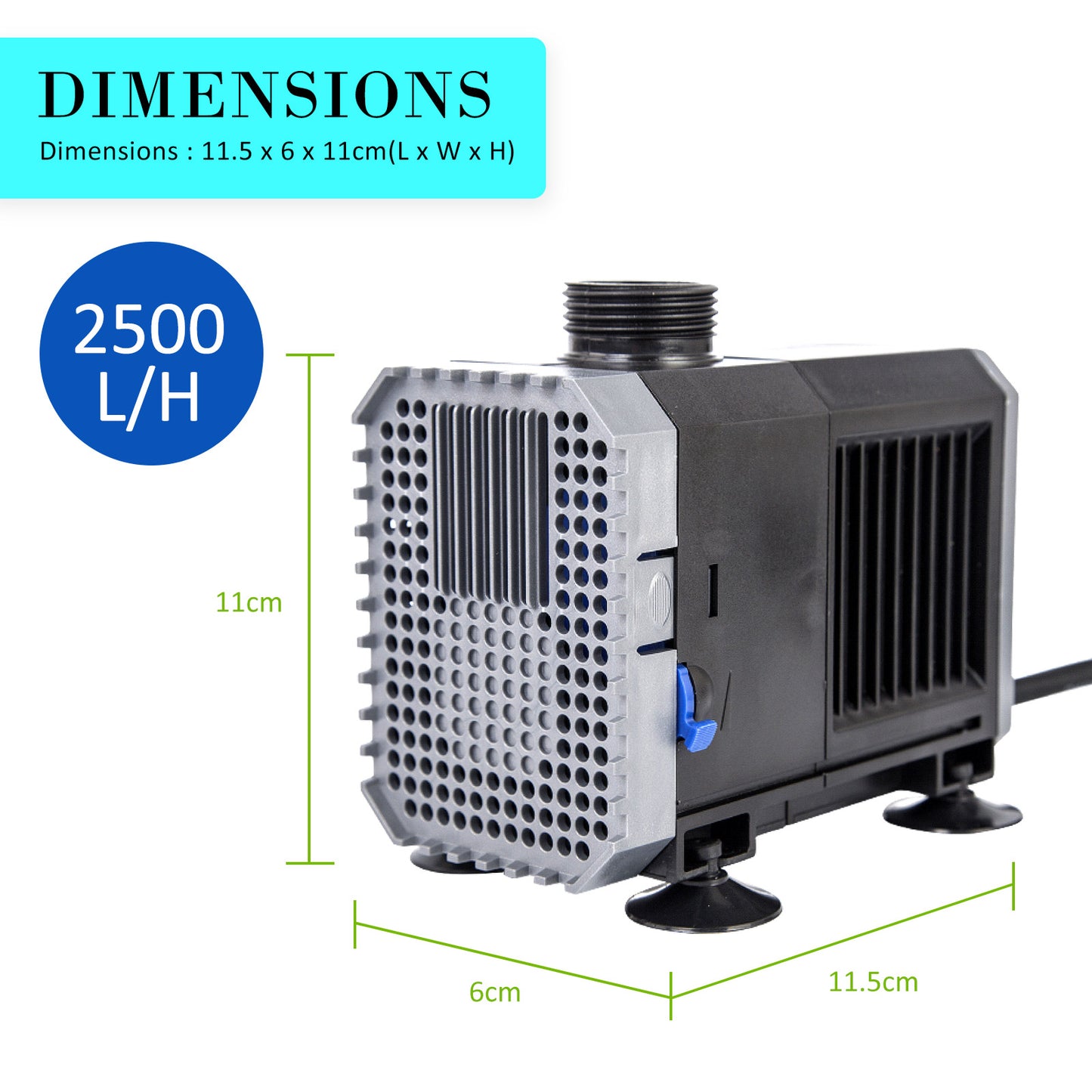 Aquarium Tauchwasserpumpe 2500L/H 45W 2.7m Teich