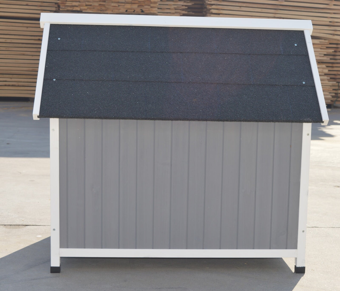 Grey Large Timber Pet Dog Puppy Wooden Cabin Kennel Timber House