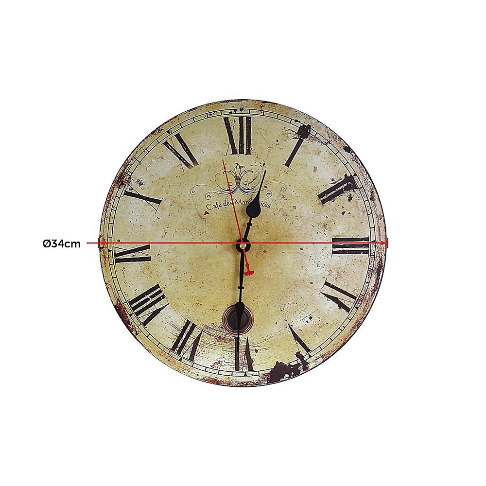 Grande Horloge Murale Vintage Cuisine Bureau Rétro