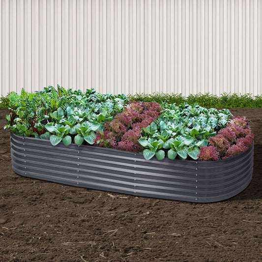 Galvanised raised garden bed planter for spring vegie growing