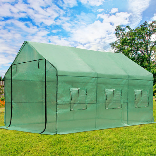 Walk-in greenhouse for spring seedlings