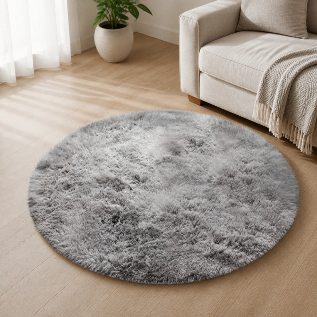 Tie-Dye Grey Round Rug