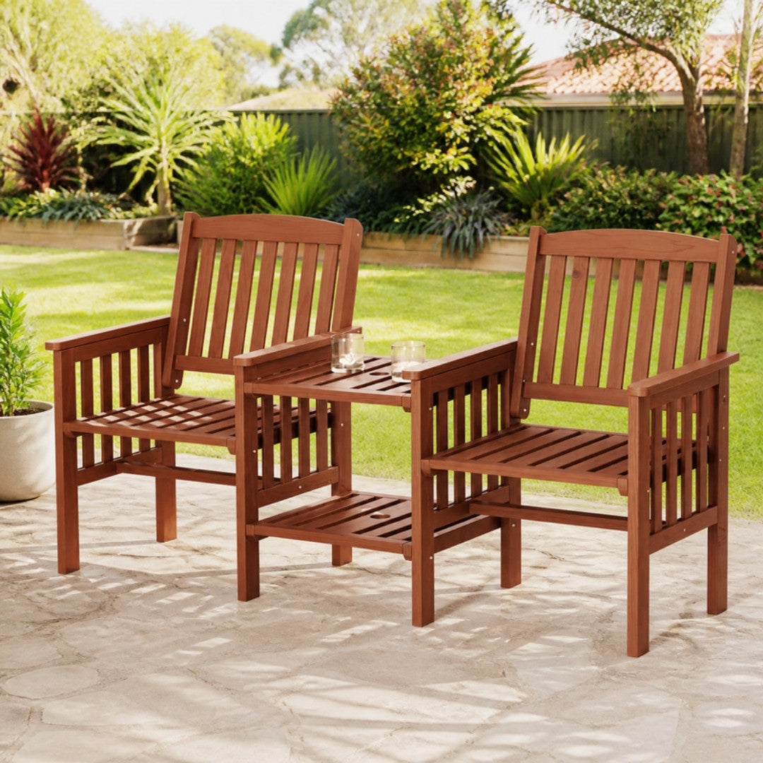 Wooden Garden Bench Loveseat