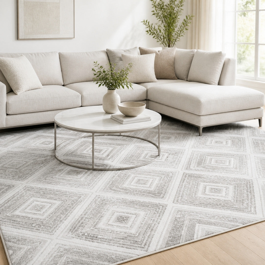 Silver Modern Rug