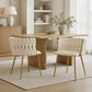 Beige Velvet Woven Dining Chairs