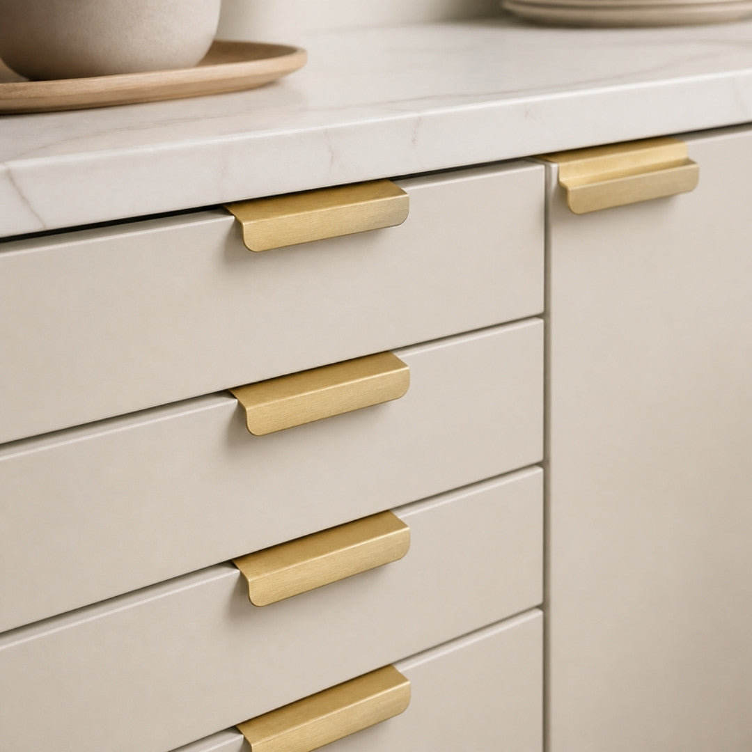 Brushed Gold Concealed Cabinet Handles