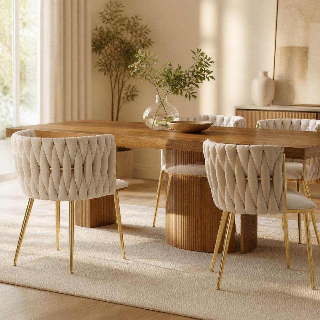Ivory Velvet Dining Chairs