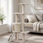 138cm cat scratching tree with ladder in a bright living room