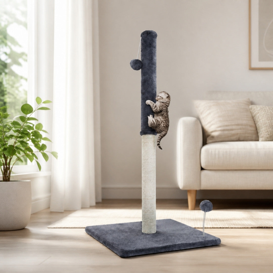 105cm cat tree in a bright living room