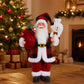 Standing Santa Claus figurine in a cosy Christmas living room