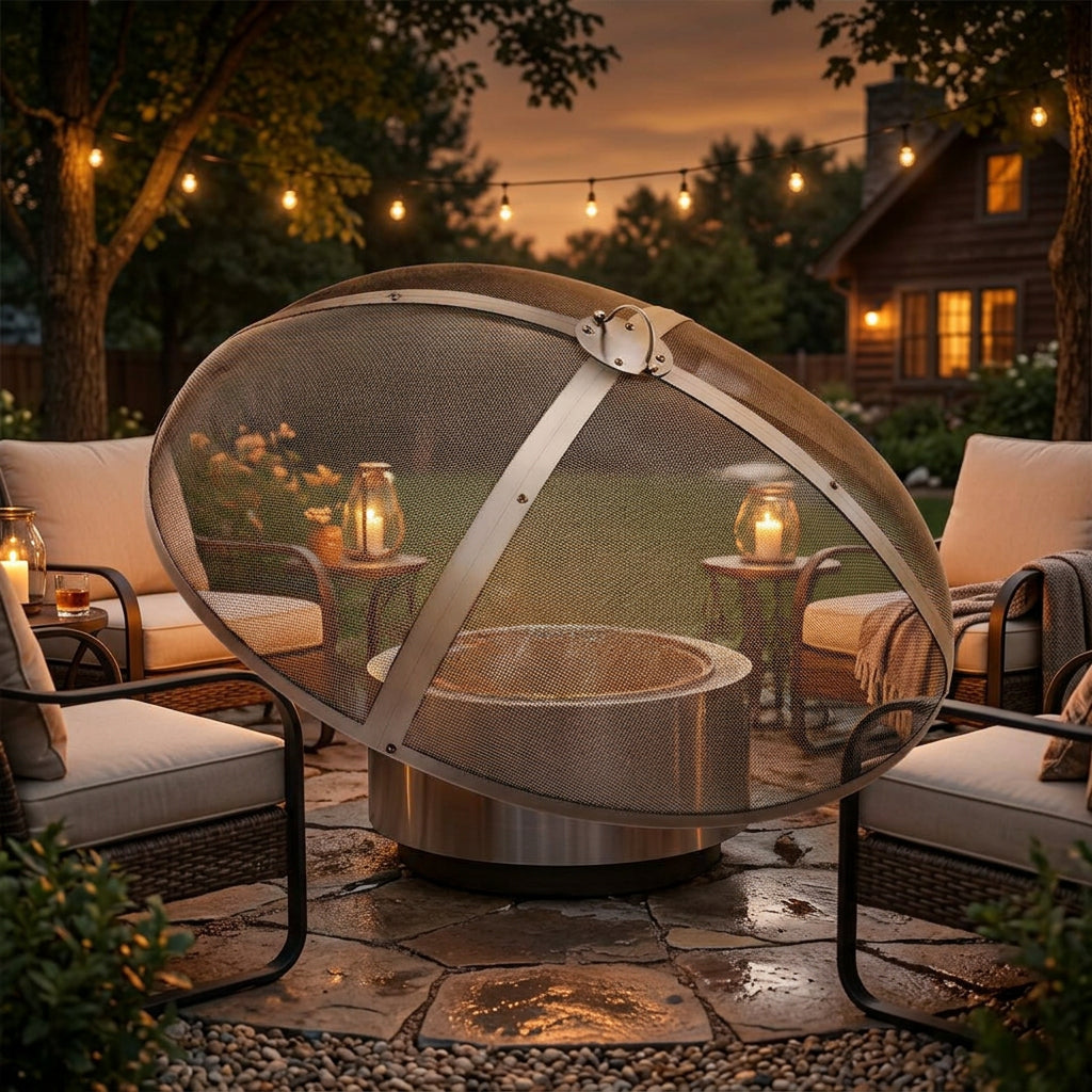 40 inch round fire pit spark screen cover