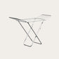 Double wing folding clothes drying rack white