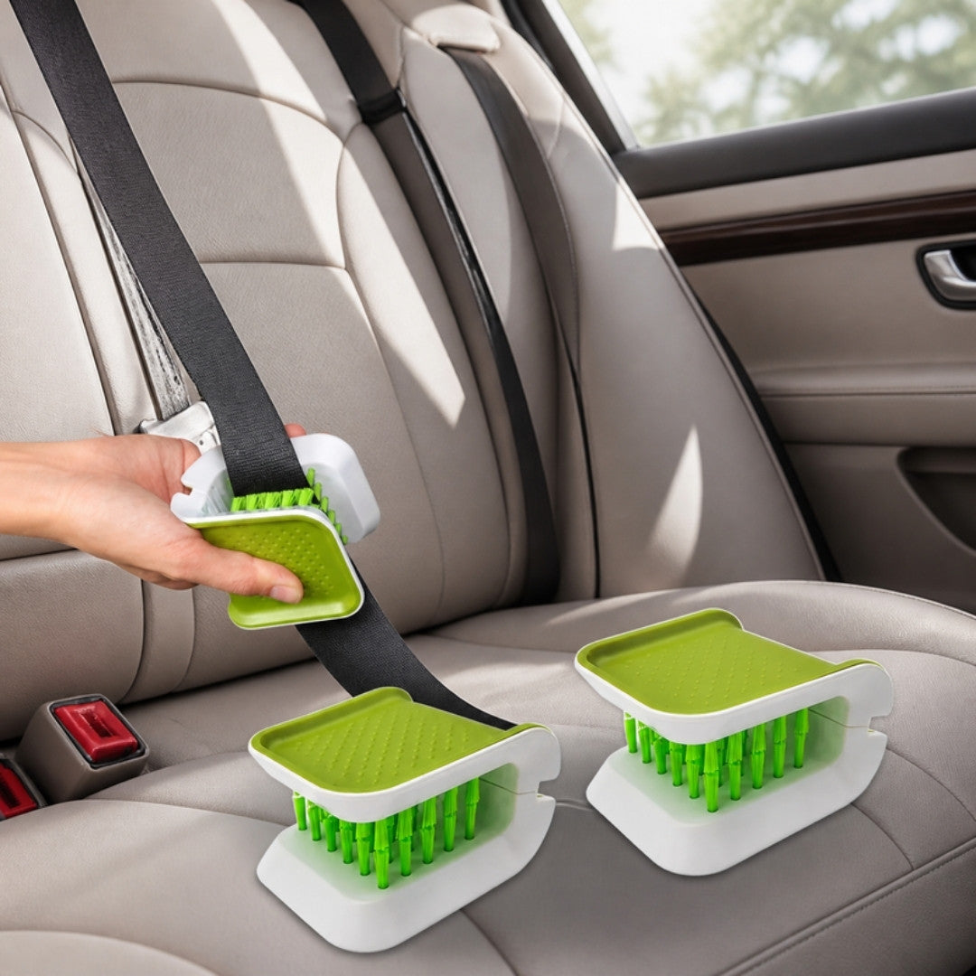 Car seat belt cleaning brush set