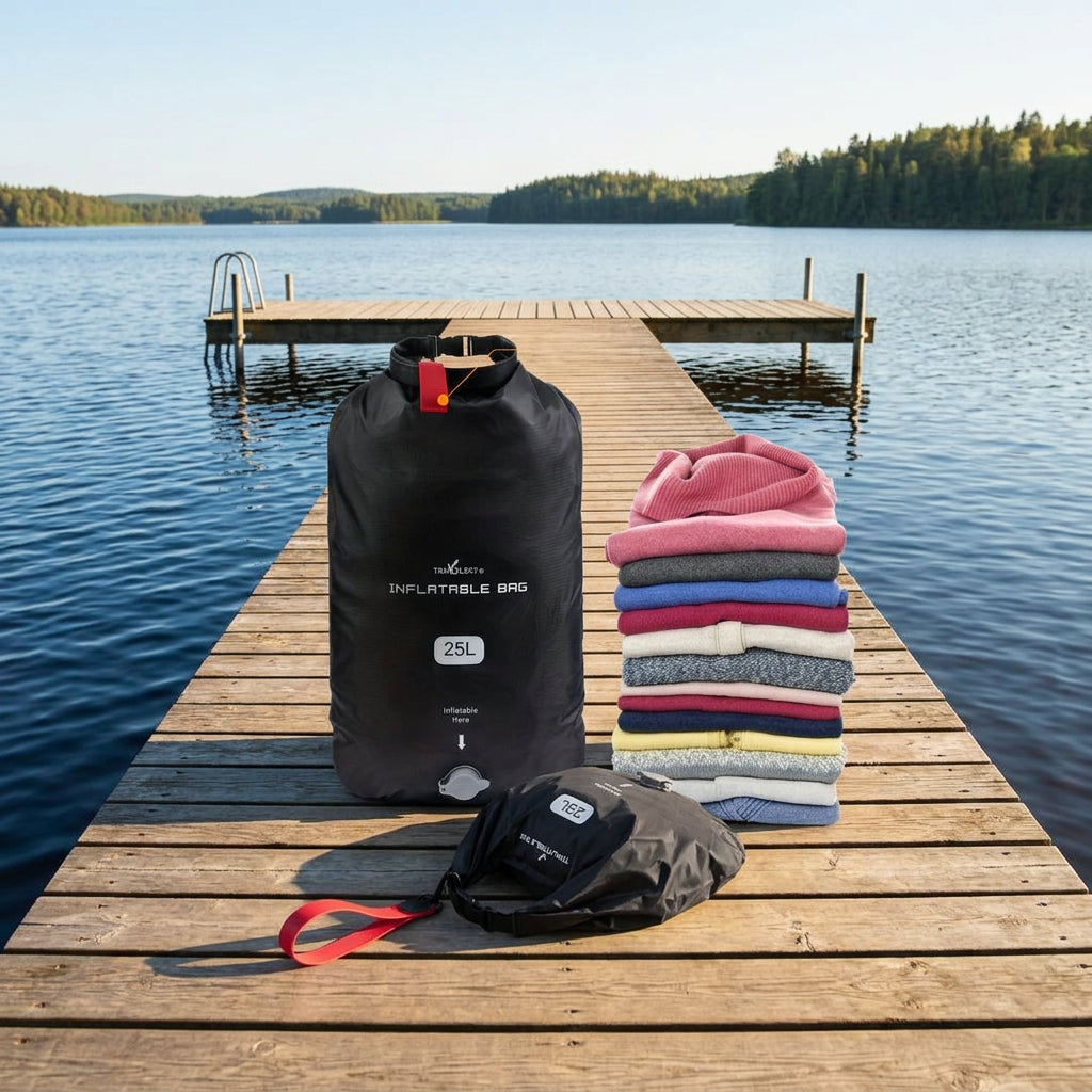 Inflatable waterproof dry bag set