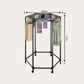 360 rotating hexagonal clothes drying rack with wheels