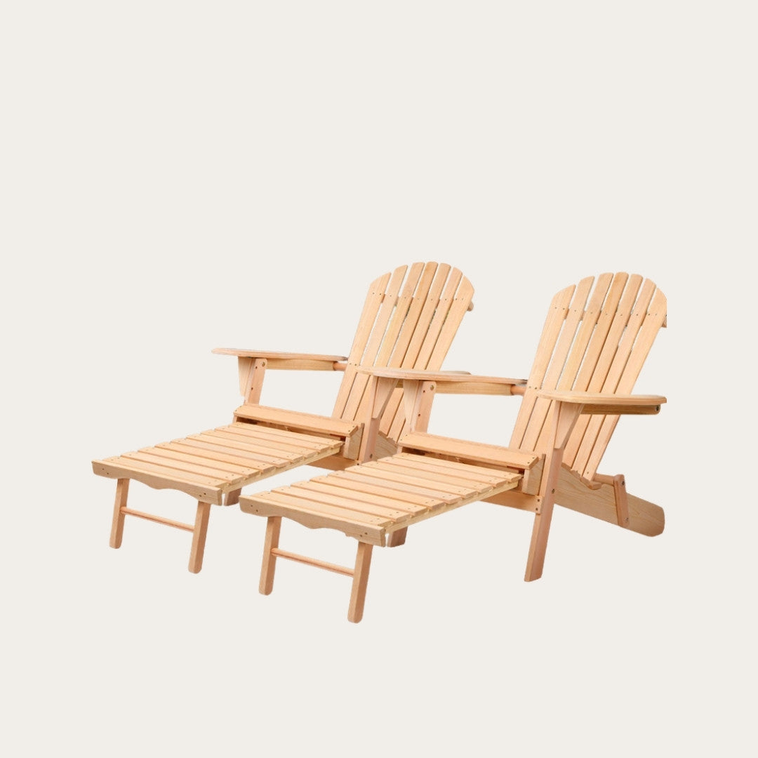 Adirondack outdoor chair and ottoman set
